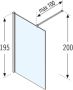 Novellini Giada inloopdouche H 118 120x195cm met muursteun 100cm mat chroom profiel en helder glas met satinband giadah120-44b - Thumbnail 7