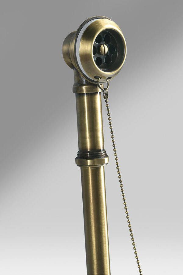 Polysan Charleston Badafvoerset voor externe installatie ketting inclusief sifon brons
