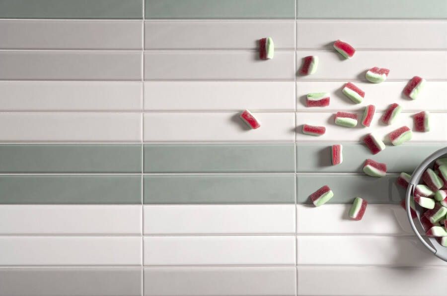 Quintessenza TINTE rechthoekige tegel 5x25 Fango Lucido