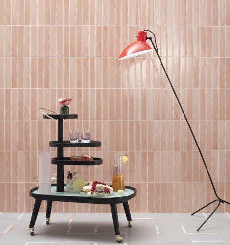 Quintessenza TINTE rechthoekige tegel 5x25 Rosa Lucido