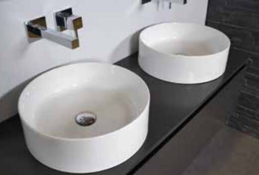Sanibell Ink Yale rond porseleinen opzetwastafel 40cm glanzend wit