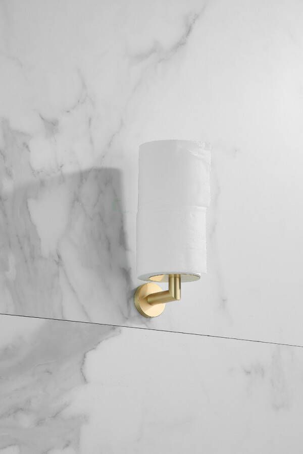 Saniclear Brass dubbele reserve toiletrolhouder geborsteld messing