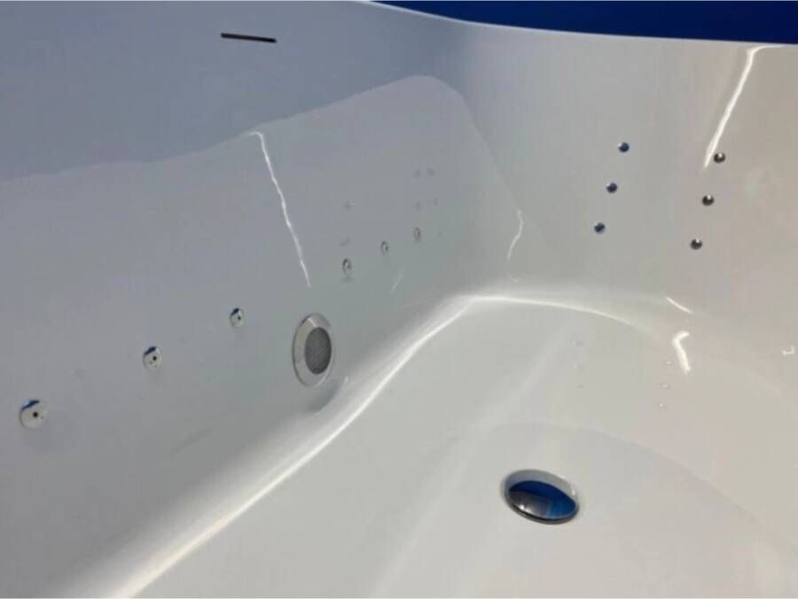 Saniclear Freshline half vrijstaand bubbelbad 170x75 wit glans