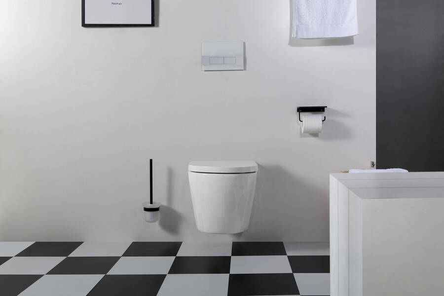 Saniclear Jama rimfree hangend toilet met softclose zitting 53 cm wit