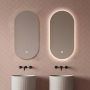 Saniclear Parma 2 ovale spiegels met verlichting en verwarming 50x100 - Thumbnail 2