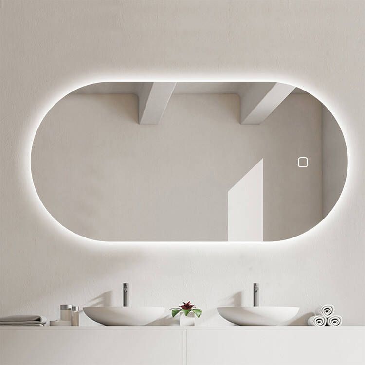 Saniclear Parma ovale spiegel met verlichting en verwarming 50x100