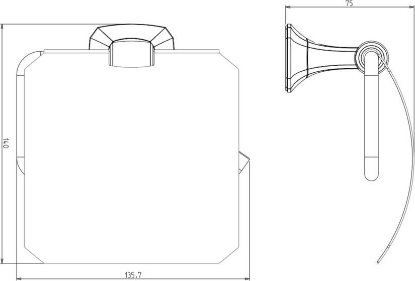 Sapho Aida toiletrolhouder met deksel chroom