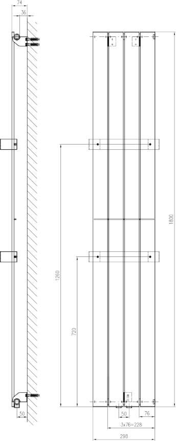 Sapho Colonna handdoekradiator 30x180 cm zilver 614W