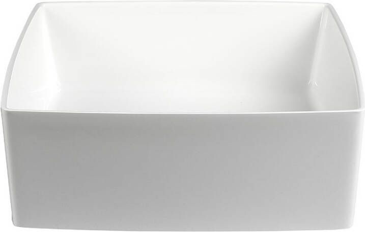 Sapho Crox kunst marmeren wastafel 40x40cm wit