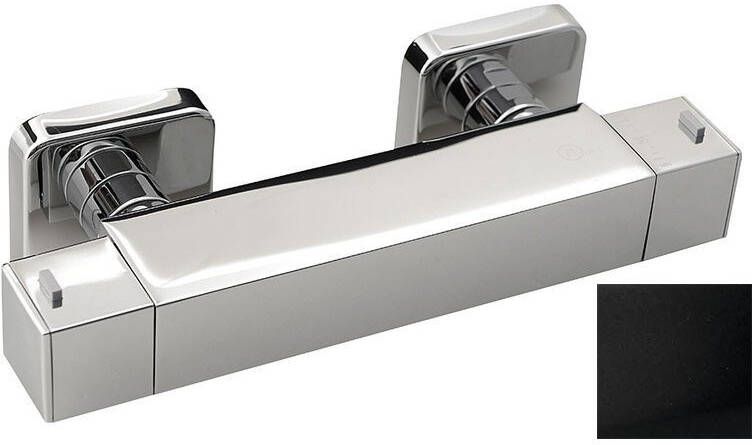 Sapho Dimy Wandmontage thermostatische Douchemengkraan zwart