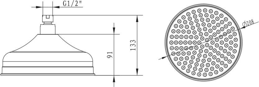 Sapho Douchekop diameter 200mm chroom