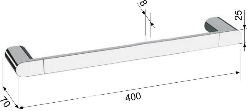 Sapho Flori Handdoekhouder 400x70mm zwart