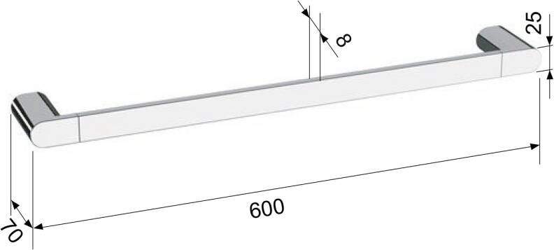 Sapho Flori Handdoekhouder 600x70mm chroom