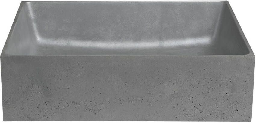 Sapho Formigo betonnen waskom 47x36 zilver