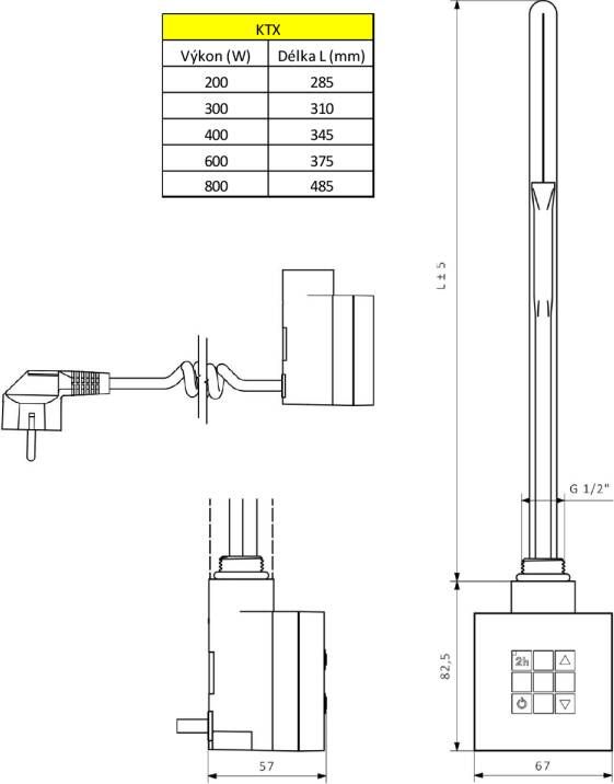 Sapho KTX elektrisch verwarmingselement 400W chroom