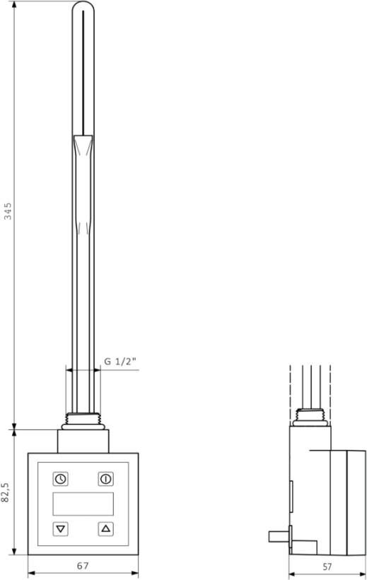 Sapho KTX elektrisch verwarmingselement 400W mat zwart