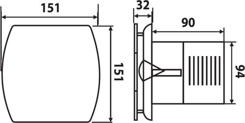 Sapho Lex Afzuigventilator 15W 100mm uitloop wit