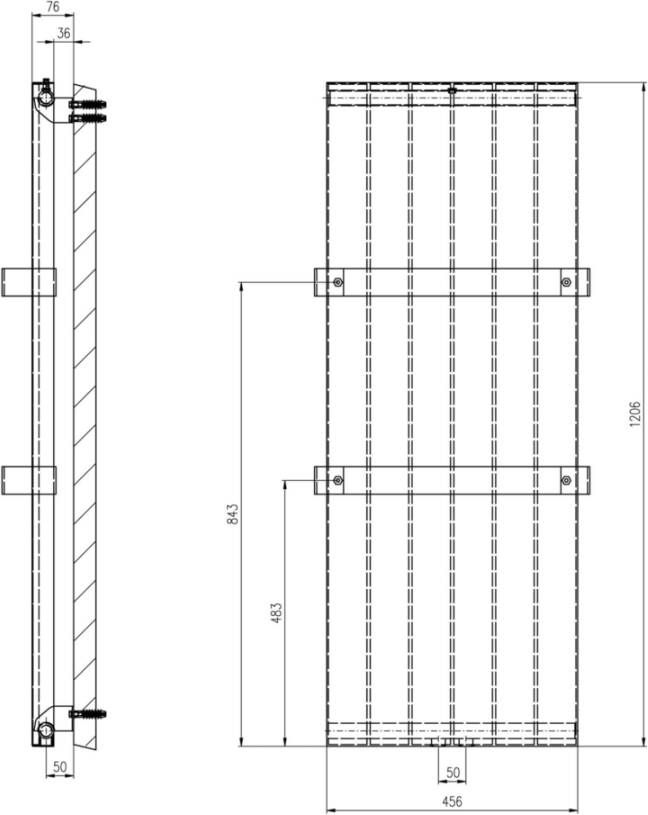 Sapho Magnifica Handdoekradiator 46x120 mat wit