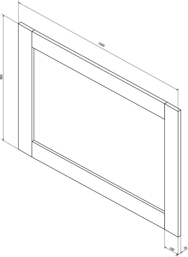 Sapho Merk Spiegel 100x80x2cm oud wit