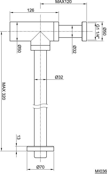 Sapho Minimal wastafel sifon 1'1 4 diameter 32 mm chroom