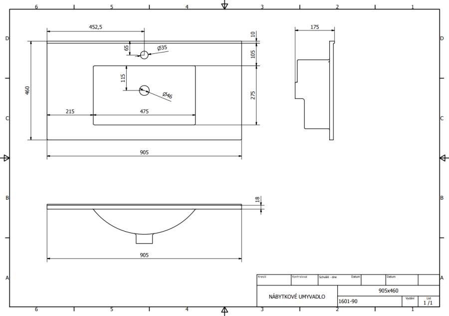 Sapho Mitra Badkamermeubel keramiek MDF 90x45x70 wit