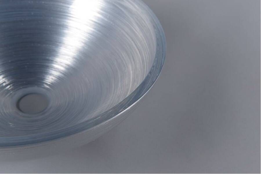 Sapho Murano Bicolor glas waskom diameter 40 cm zilver