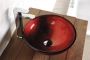 Sapho Murano Rosso glas waskom diameter 40 cm rood - Thumbnail 2