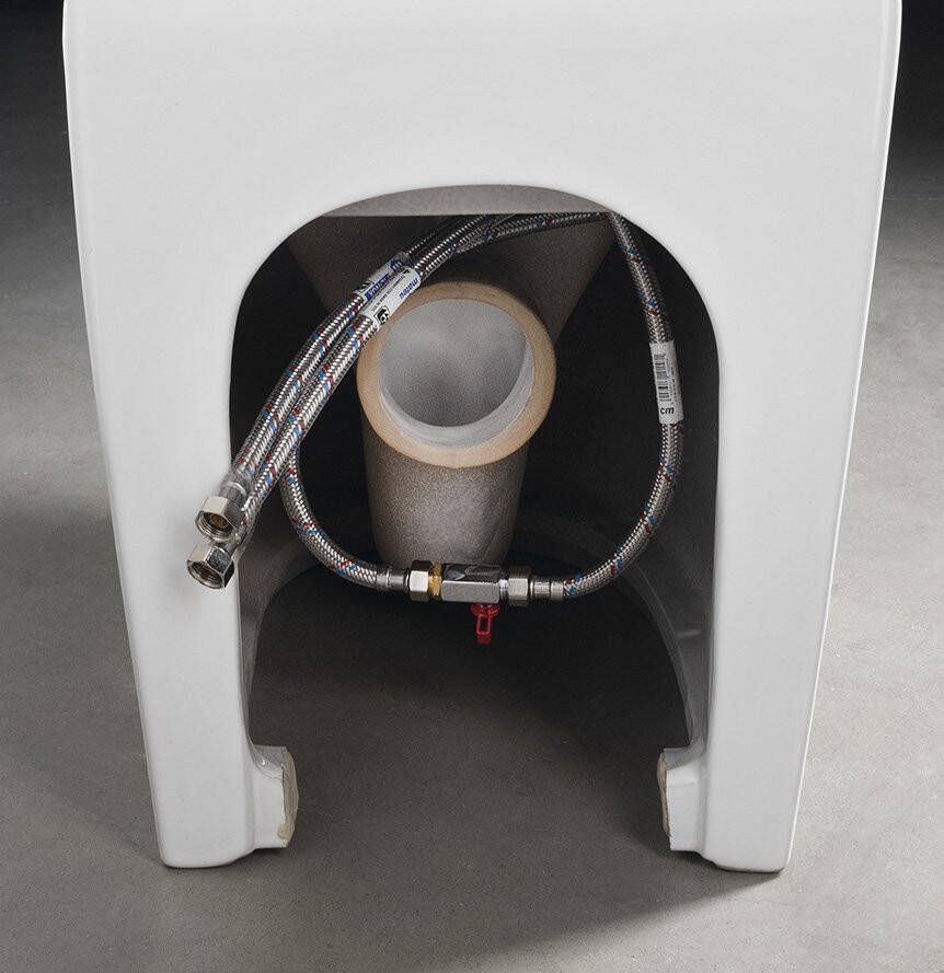 Sapho Paco randloos compact staand toilet met bidet wit