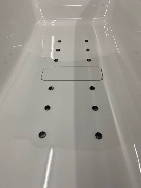 Polysan Monolith hoek bubbelbad links 175x75 zwart wit black tinn