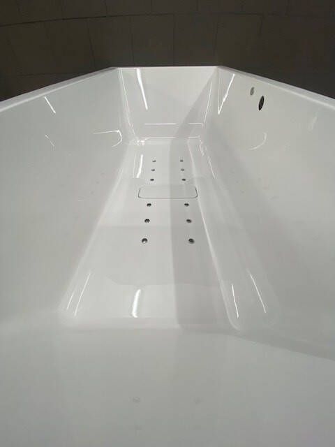 Polysan Monolith hoek bubbelbad links 175x75 zwart wit chroom