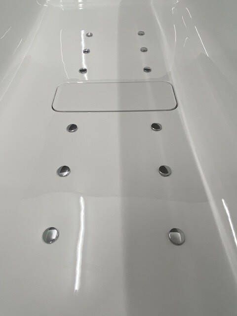 Polysan Monolith hoek bubbelbad links 195x75 zwart wit chroom