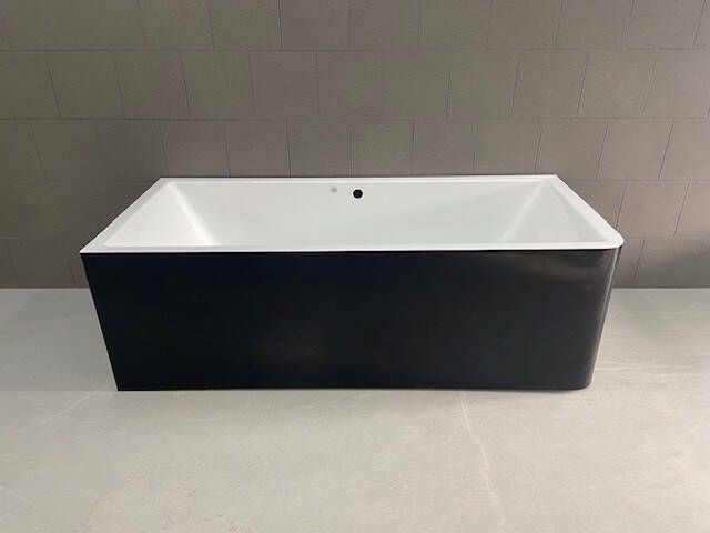 Polysan Monolith hoek bubbelbad rechts 185x85 zwart wit RVS