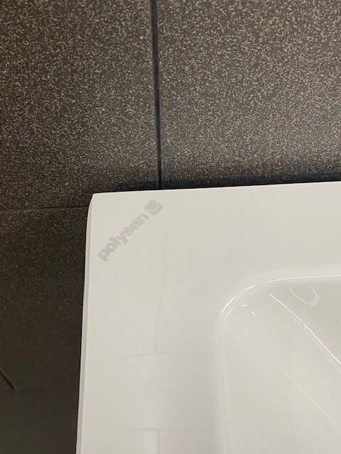 Polysan Monolith hoek bubbelbad rechts 185x85 zwart wit RVS