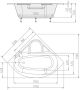 Sapho Polysan Nila inbouw hoekbad Acryl 120x120 cm wit - Thumbnail 4