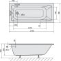 Polysan Noemi Slim inbouw ligbad 170x70 wit - Thumbnail 3