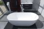 Sapho Polysan Reduta vrijstaand bad van gegoten marmer 150x75x58 cm wit - Thumbnail 3