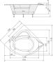 Sapho Polysan Sirius inbouw hoekbad Acryl 130x130 cm wit - Thumbnail 4