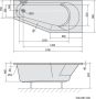 Sapho Polysan Tigra rechts inbouw hoekbad 170x80 mat zwart - Thumbnail 3