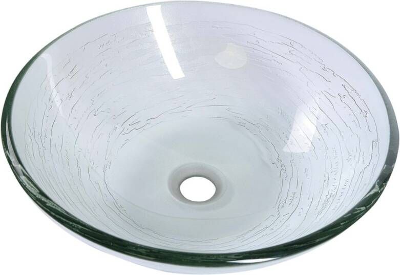 Sapho Ripple glas waskom diameter 42 cm transparant