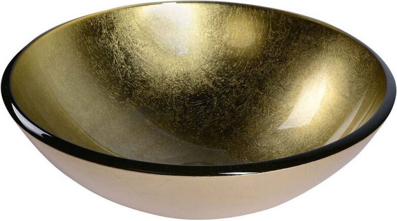 Sapho Shay glas wastafel diameter 42 cm goud
