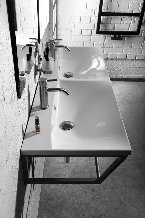 Sapho SKA Moderno complete badkamermeubel met frame 120 mat zwart