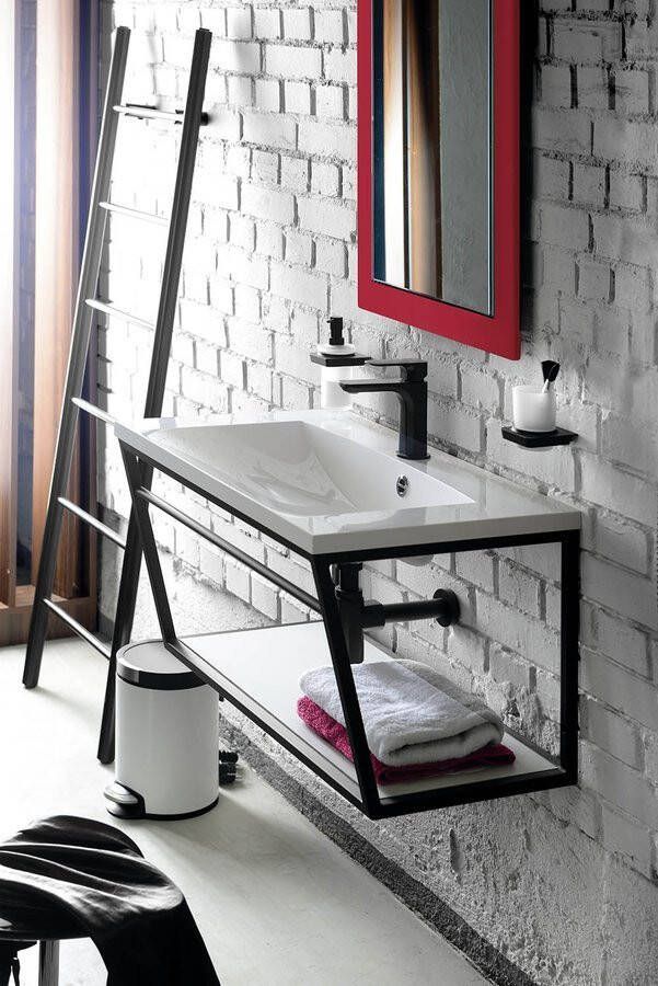 Sapho SKA Moderno complete badkamermeubel met frame 60 mat zwart