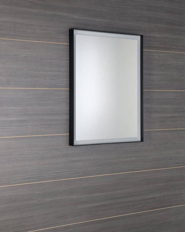 Sapho Sort spiegel met achter LED verlichting 60x80 mat zwart