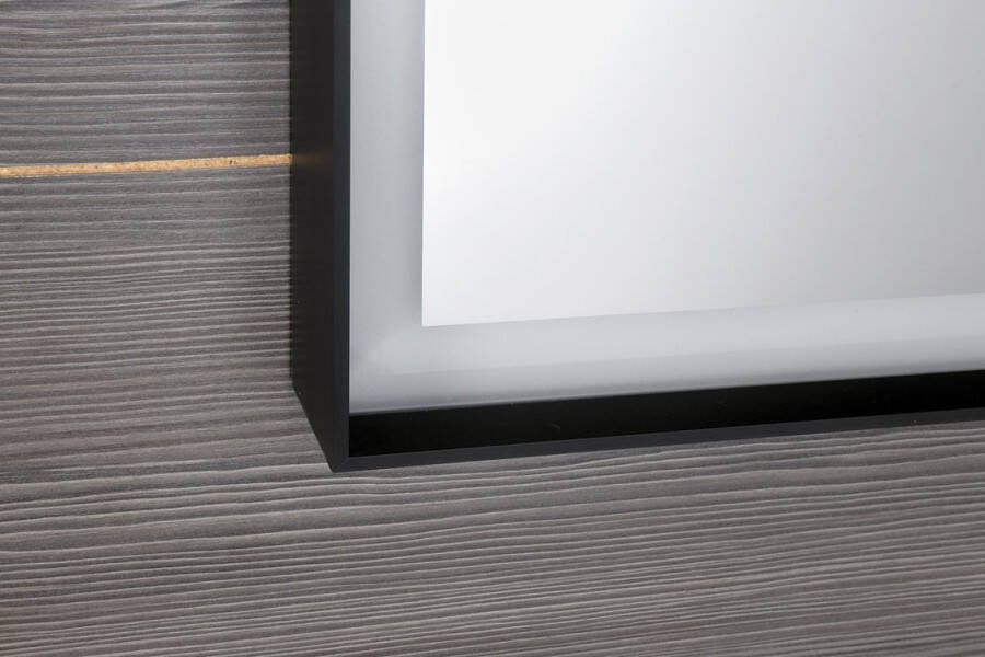 Sapho Sort spiegel met achter LED verlichting 60x80 mat zwart