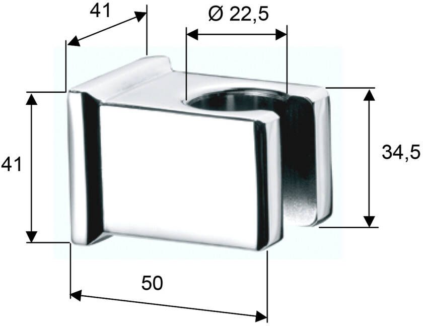 Sapho vierkante handdouchehouder met aansluiting 4.1x4.1cm goud