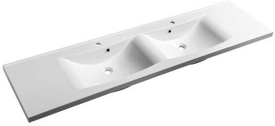 Sapho Wave II Badkamermeubel marmer MDF 180 cm wit houtnerf grijs