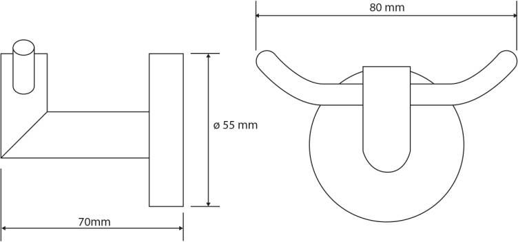 Sapho X-Round Dubbele Handdoekhaak chroom