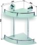 Sapho X-Round E Dubbele glazen hoekplanchet met railrek 270x400x270mm chroom - Thumbnail 2