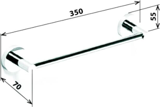 Sapho X-Round E Handdoekhouder 350mm chroom