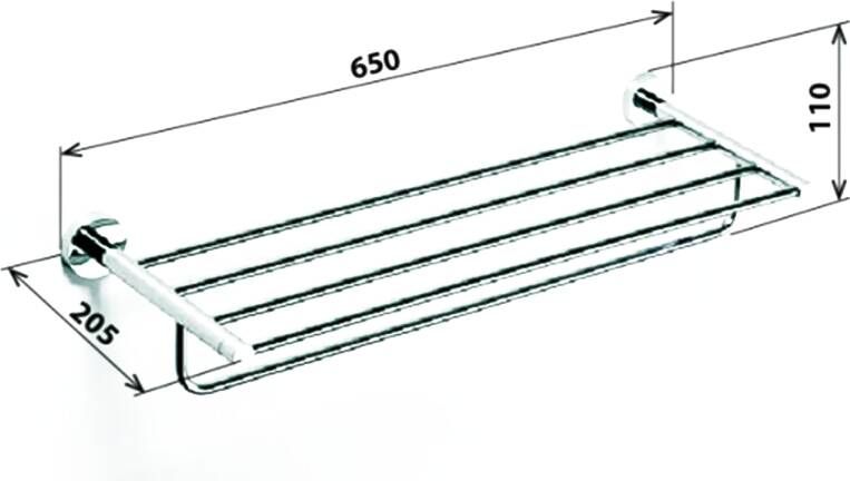 Sapho X-Round E Wandmontage handdoekhouder badkamer 650mm chroom